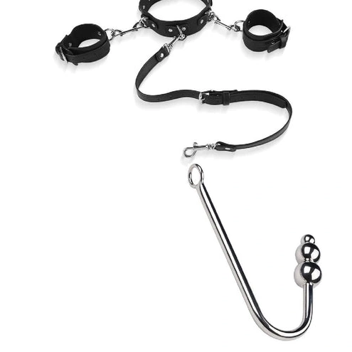 Beaded Elegant Hook Anal with 5334 Cuffs Collar and 0821
